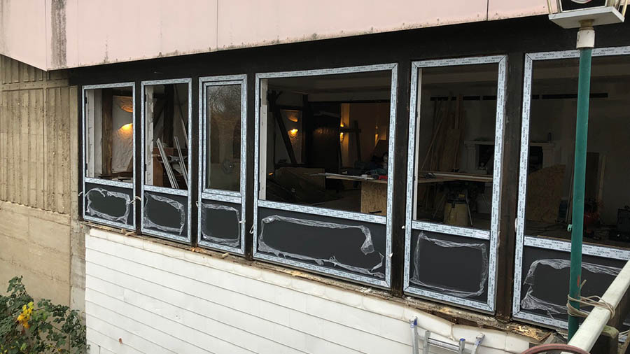 Fenster und Türkombination